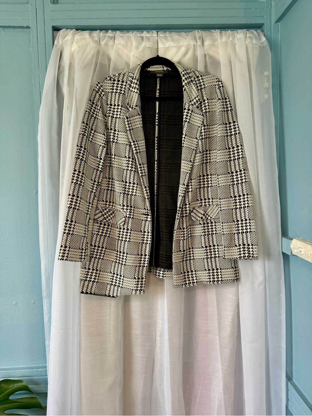 Primark Black and White Glen Plaid Blazer